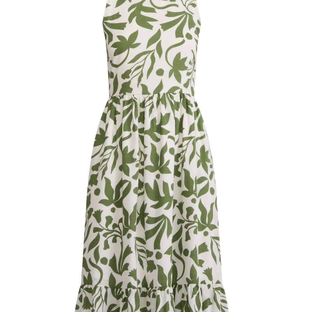 Time and Tru Green and White Floral Dress
